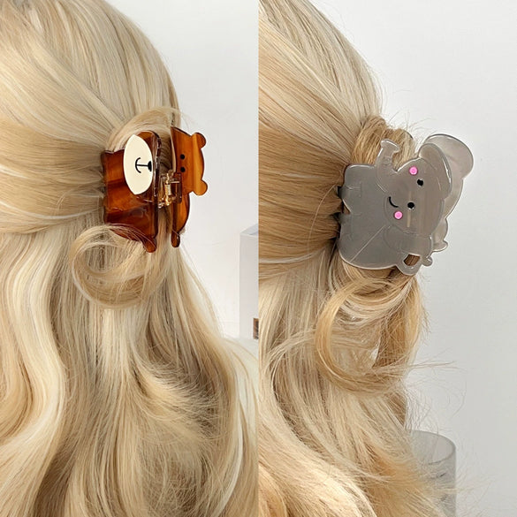 Wholesale Acetic Acid Handmade Cartoon Animal Hair Grab Clips For Women