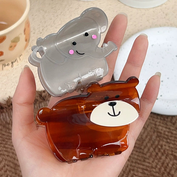 Wholesale Acetic Acid Handmade Cartoon Animal Hair Grab Clips For Women
