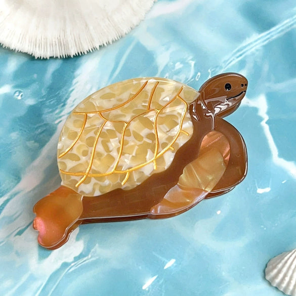 Wholesale Acetic Acid Handmade Cartoon Animal Style Turtle Hair Clip For Women