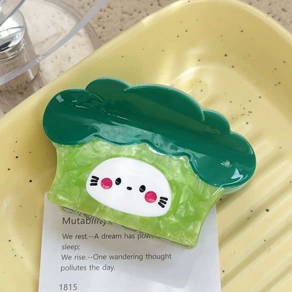 Wholesale Acetic Acid Handmade Cartoon Vegetable Fruit Food Style Hair Grab Clips For Women