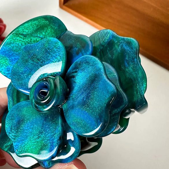 Wholesale Acetic Acid Handmade High End Three Dimensional Rose Hairpin And Peach Tail Clip For Women