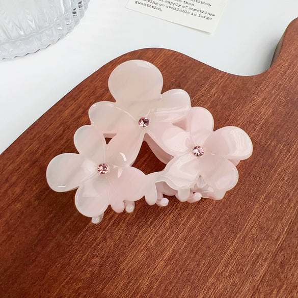 Wholesale Acetic Acid Heart Shape Diamond Grab Clip Flower Hairpin For Women Small Fresh Style