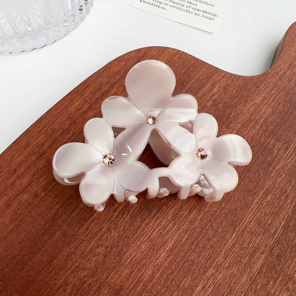 Wholesale Acetic Acid Heart Shape Diamond Grab Clip Flower Hairpin For Women Small Fresh Style