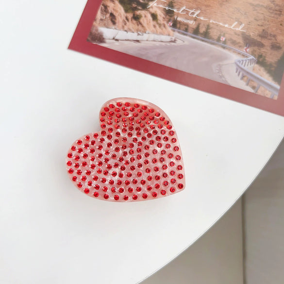 Wholesale Acetic Acid Love Handmade Hair Clip Heavy Industry Diamond Style Shark Clip For Women