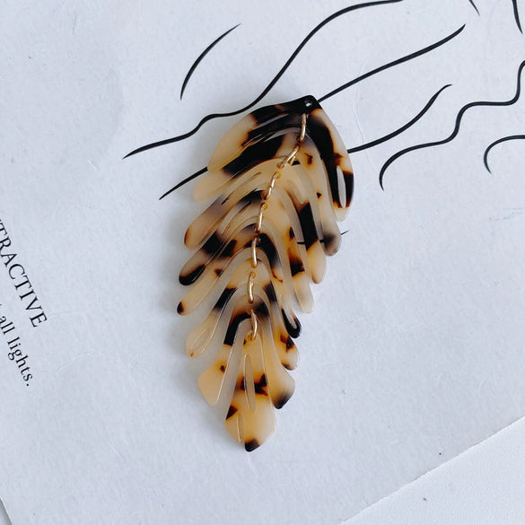 Wholesale Acetic Acid Sheet Leaf Earrings Jewelry Accessories