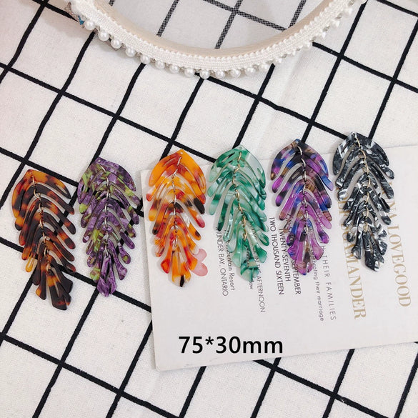 Wholesale Acetic Acid Sheet Leaf Earrings Jewelry Accessories