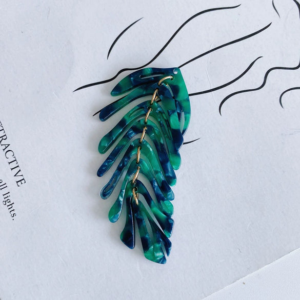 Wholesale Acetic Acid Sheet Leaf Earrings Jewelry Accessories