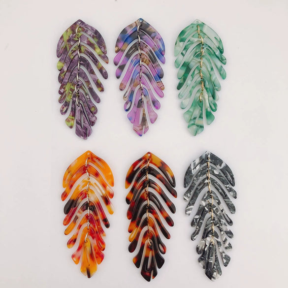 Wholesale Acetic Acid Sheet Leaf Earrings Jewelry Accessories
