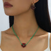 Wholesale Acrylic And Alloy Geometric Flower Electroplated Adjustable Necklace For Women Student Accessories