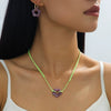 Wholesale Acrylic And Alloy Geometric Flower Electroplated Adjustable Necklace For Women Student Accessories