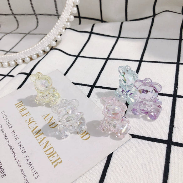 Wholesale Acrylic And Resin Three Dimensional Bear Pendant Earrings Jewelry Accessories