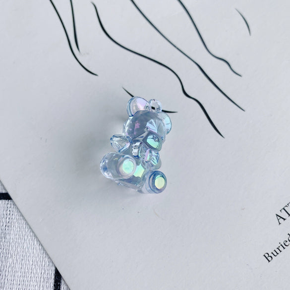 Wholesale Acrylic And Resin Three Dimensional Bear Pendant Earrings Jewelry Accessories