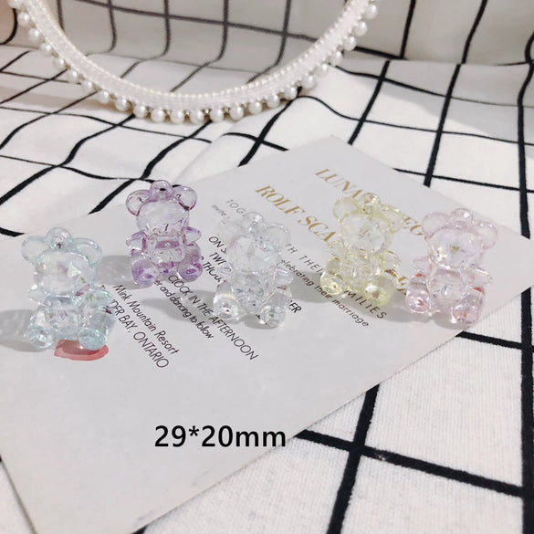 Wholesale Acrylic And Resin Three Dimensional Bear Pendant Earrings Jewelry Accessories