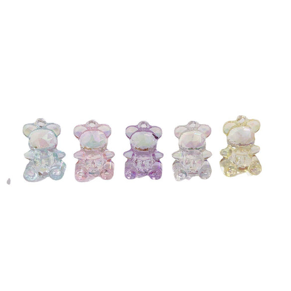 Wholesale Acrylic And Resin Three Dimensional Bear Pendant Earrings Jewelry Accessories