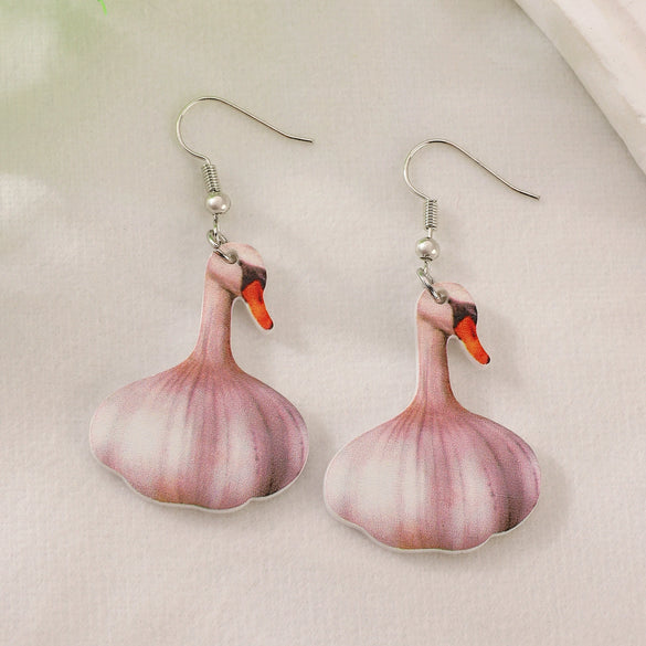 Wholesale Acrylic And Wood Animal Style Earrings For Women With Electroplating