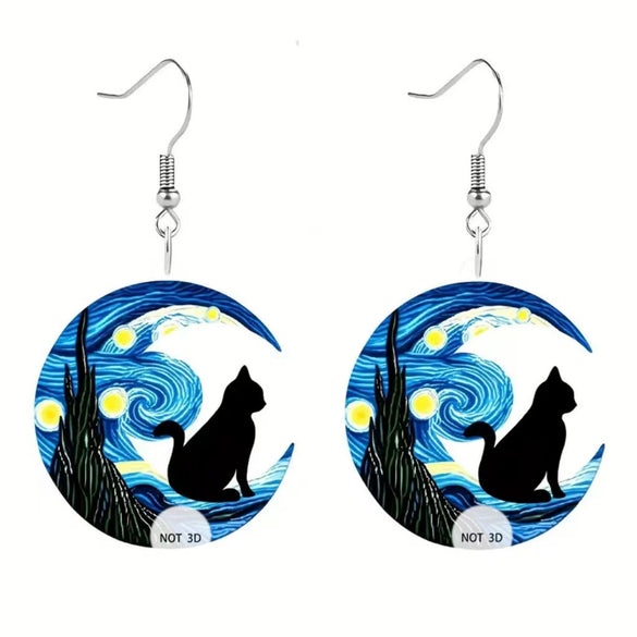 Wholesale Acrylic And Wood Animal Style Earrings For Women With Electroplating