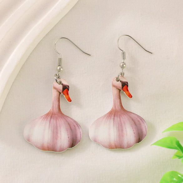 Wholesale Acrylic And Wood Animal Style Earrings For Women With Electroplating