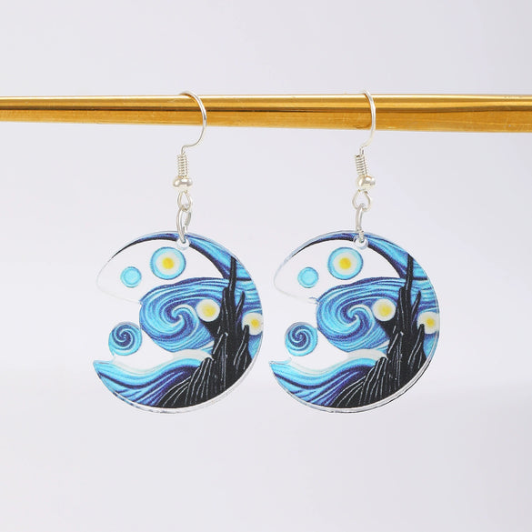 Wholesale Acrylic And Wood Animal Style Earrings For Women With Electroplating