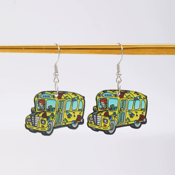 Wholesale Acrylic And Wood Animal Style Earrings For Women With Electroplating