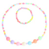 Wholesale Acrylic Beaded Flower Heart Water Drop Bell Handmade Necklace Bracelet Twopiece Set For Women