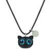 Wholesale Acrylic Beads Leather Rope Handmade Geometric Cute Kitten Luminous Couple Necklace And Bracelet Accessories