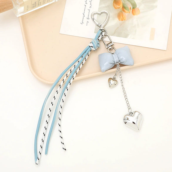 Wholesale Acrylic Bird's Nest Beaded Mobile Phone Pendant With Pu Leather Rope And Bow Semi Manual Crafted