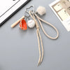 Wholesale Acrylic Bird's Nest Beaded Mobile Phone Pendant With Pu Leather Rope And Bow Semi Manual Crafted