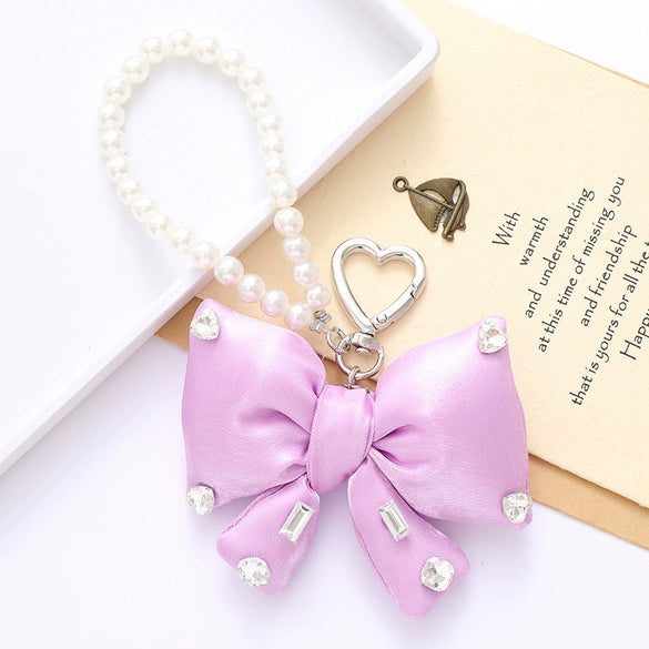 Wholesale Acrylic Bird's Nest Beaded Mobile Phone Pendant With Pu Leather Rope And Bow Semi Manual Crafted