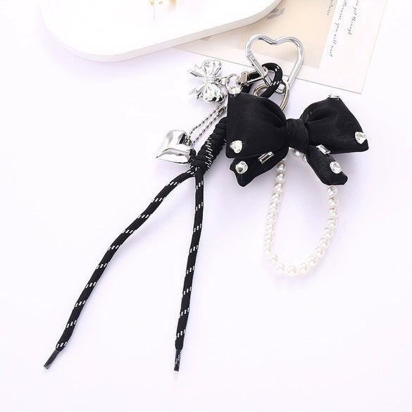 Wholesale Acrylic Bird's Nest Beaded Mobile Phone Pendant With Pu Leather Rope And Bow Semi Manual Crafted