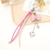 Wholesale Acrylic Bird's Nest Beaded Mobile Phone Pendant With Pu Leather Rope And Bow Semi Manual Crafted