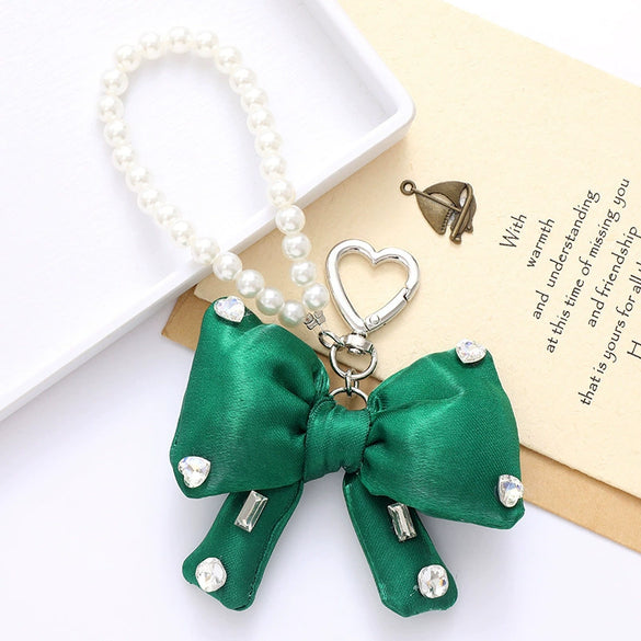 Wholesale Acrylic Bird's Nest Beaded Mobile Phone Pendant With Pu Leather Rope And Bow Semi Manual Crafted