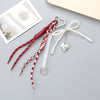 Wholesale Acrylic Bird's Nest Beaded Mobile Phone Pendant With Pu Leather Rope And Bow Semi Manual Crafted