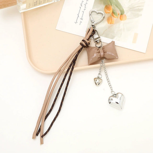 Wholesale Acrylic Bird's Nest Beaded Mobile Phone Pendant With Pu Leather Rope And Bow Semi Manual Crafted
