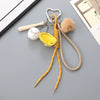 Wholesale Acrylic Bird's Nest Beaded Mobile Phone Pendant With Pu Leather Rope And Bow Semi Manual Crafted