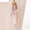 Wholesale Acrylic Bird's Nest Beaded Mobile Phone Pendant With Pu Leather Rope And Bow Semi Manual Crafted