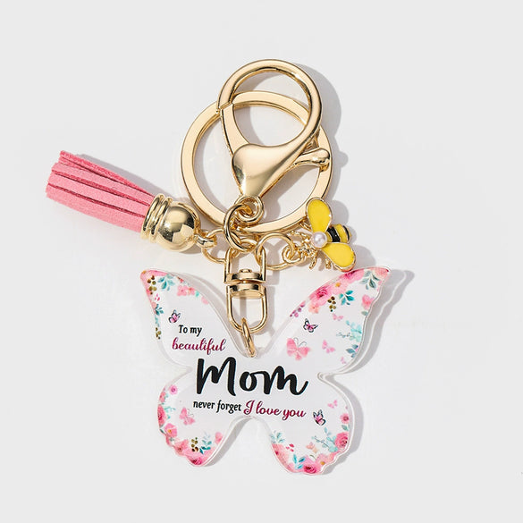 Wholesale Acrylic Butterfly Shape Pendant Key Chain