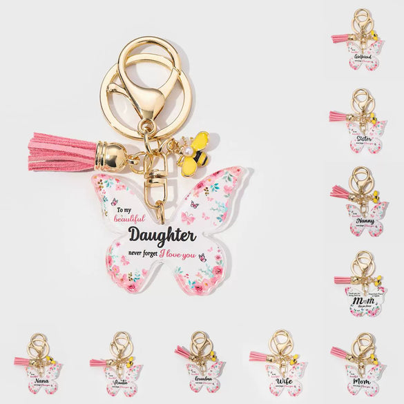 Wholesale Acrylic Butterfly Shape Pendant Key Chain