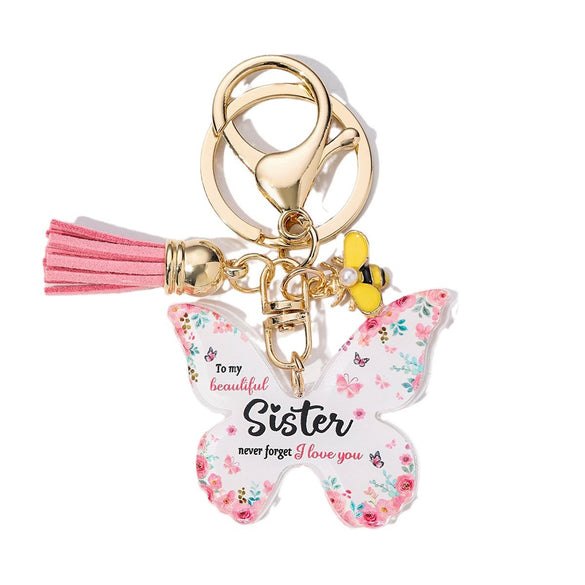 Wholesale Acrylic Butterfly Shape Pendant Key Chain