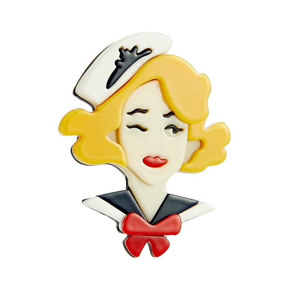 Wholesale Acrylic Cartoon Character Printed Jewelry Brooch For Women