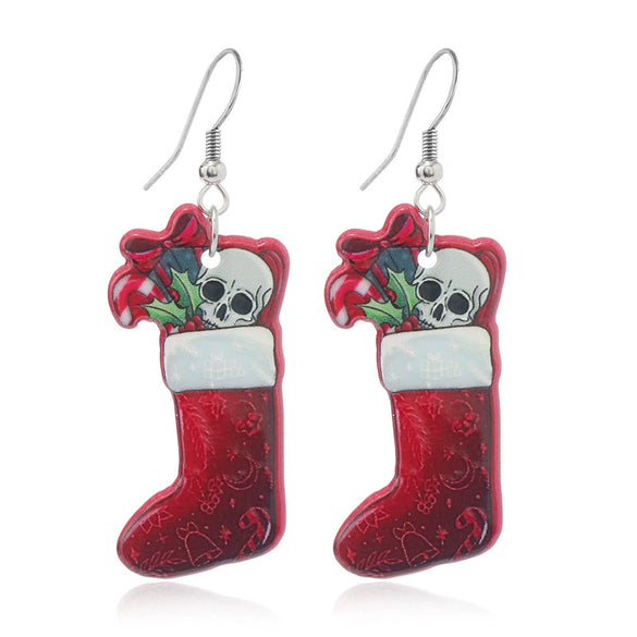 Wholesale Acrylic Cartoon Geometric Christmas Earrings For Women