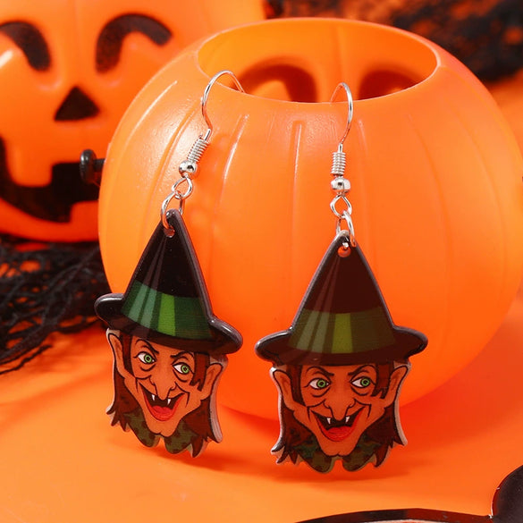 Wholesale Acrylic Cartoon Geometric Christmas Earrings For Women