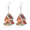 Wholesale Acrylic Christmas Cartoon Snowhouse Snowman Elk Doublesided Earrings