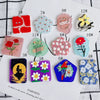 Wholesale Acrylic Cute Cartoon Flower Three Dimensional Relief Small Pendant Earrings Jewelry Accessories