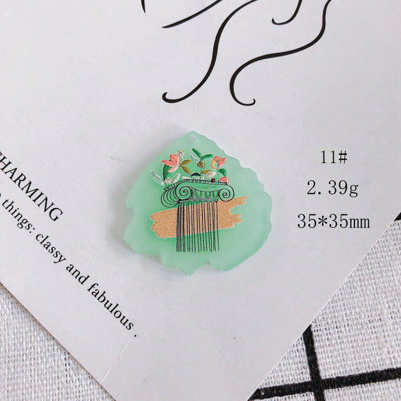 Wholesale Acrylic Cute Cartoon Flower Three Dimensional Relief Small Pendant Earrings Jewelry Accessories