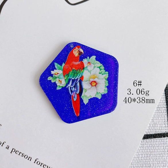 Wholesale Acrylic Cute Cartoon Flower Three Dimensional Relief Small Pendant Earrings Jewelry Accessories