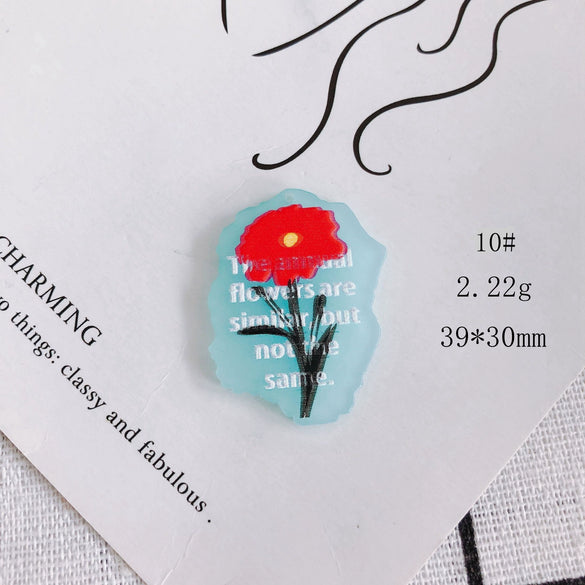 Wholesale Acrylic Cute Cartoon Flower Three Dimensional Relief Small Pendant Earrings Jewelry Accessories