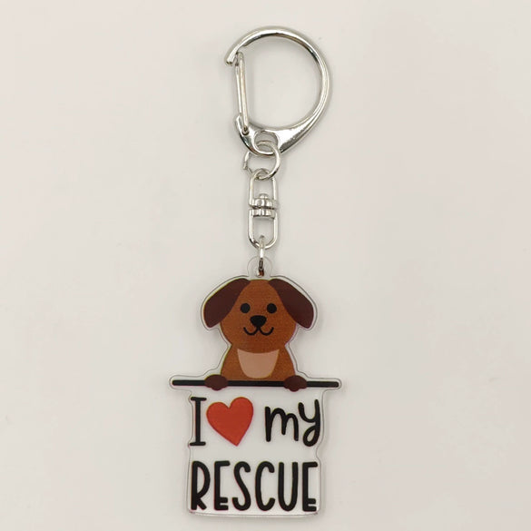 Wholesale Acrylic 2D Keychain With Uv Color Printing For Pet Dog Breed I Love My West Golden Retriever