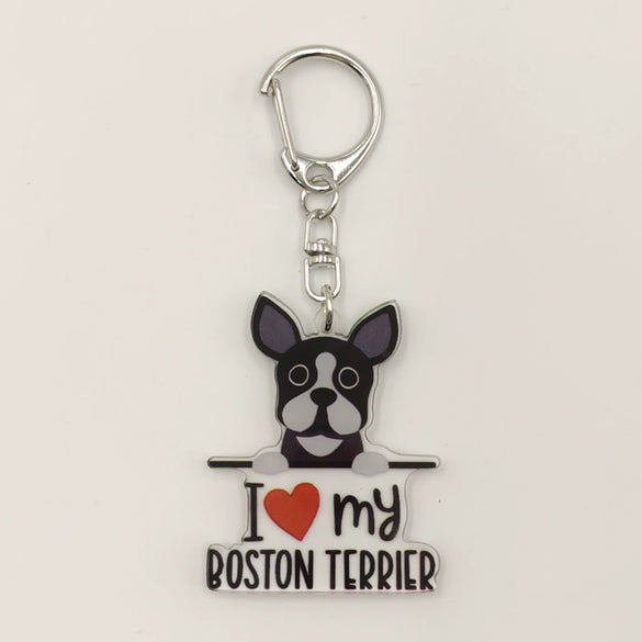 Wholesale Acrylic 2D Keychain With Uv Color Printing For Pet Dog Breed I Love My West Golden Retriever