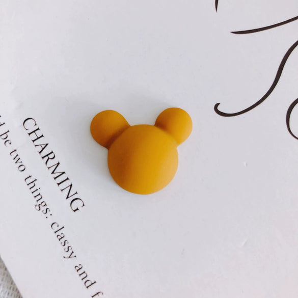 Wholesale Acrylic Diy Accessories Matte Frosted Rubber Painted Micky Head Patch Hairpin With Environmental Protection Treatment