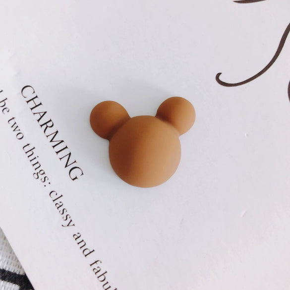 Wholesale Acrylic Diy Accessories Matte Frosted Rubber Painted Micky Head Patch Hairpin With Environmental Protection Treatment